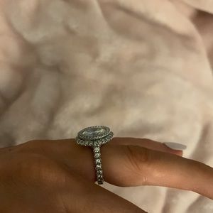 Moissanite Halo White Gold Diamond Ring